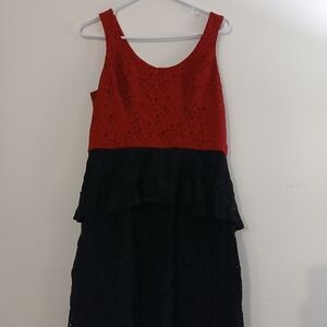 Heart Soul Red and Black Lace Mini Dress
